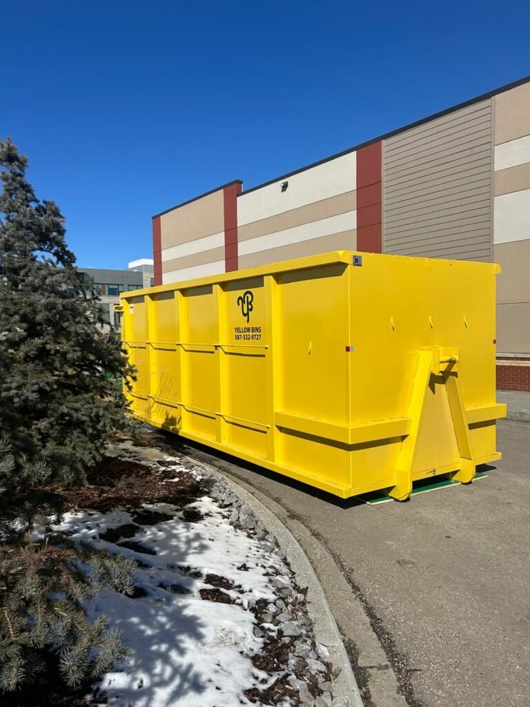yellow bin dumpster